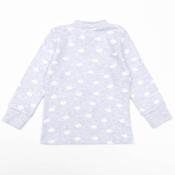 Кофта с длинным рукавом детская "Облака", рост 68 см, цвет серый 15965_М