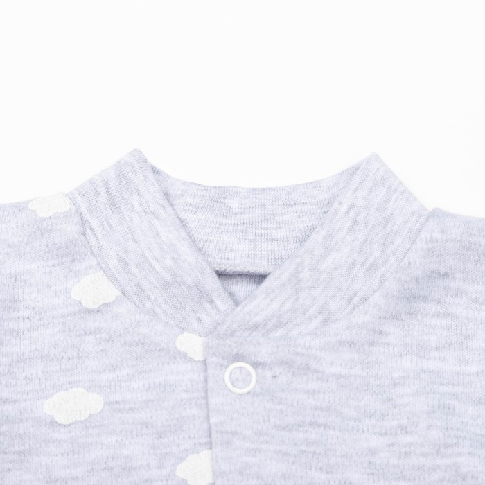 Кофта детская с длинным рукавом "Облака", рост 62 см, цвет серый 3900_М