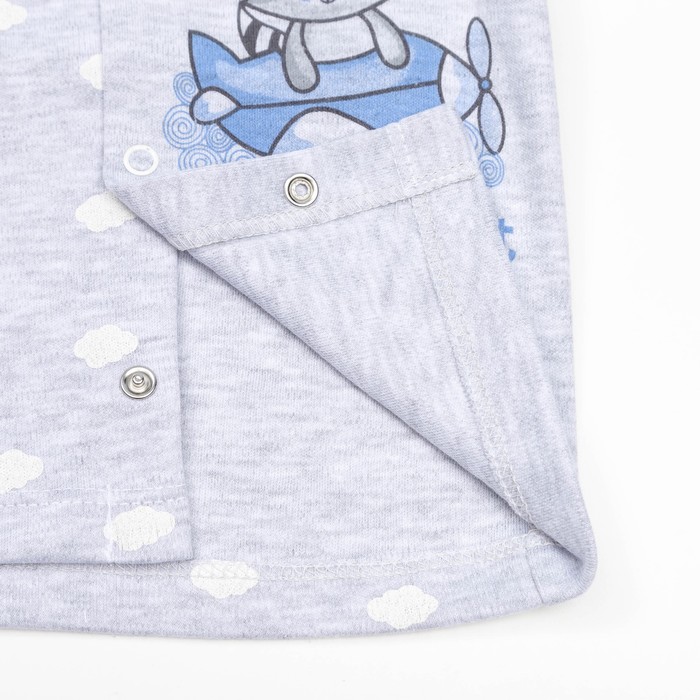 Кофта детская с длинным рукавом "Облака", рост 62 см, цвет серый 3900_М