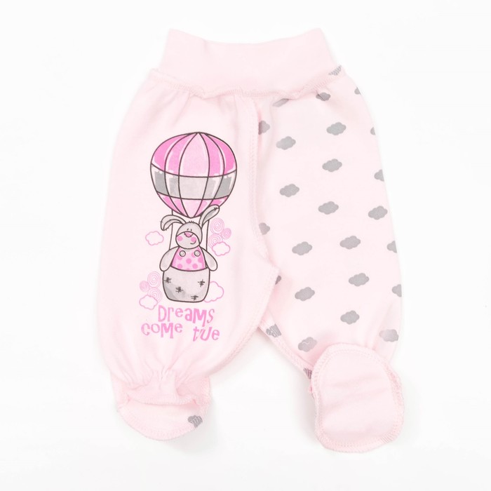 Ползунки детские евро "Облака", рост 80 см, цвет розовый 16023_М