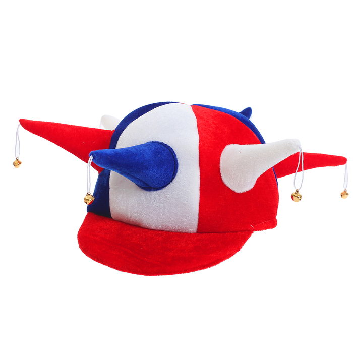 Головной убор с бубенцами "Россия, Чемпион!", триколор