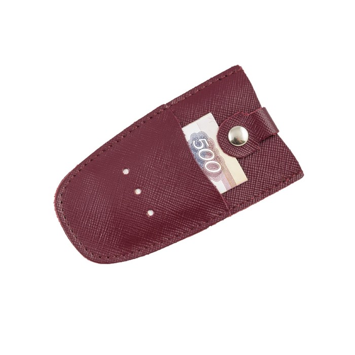 Ключница на кнопке, цвет бордовый