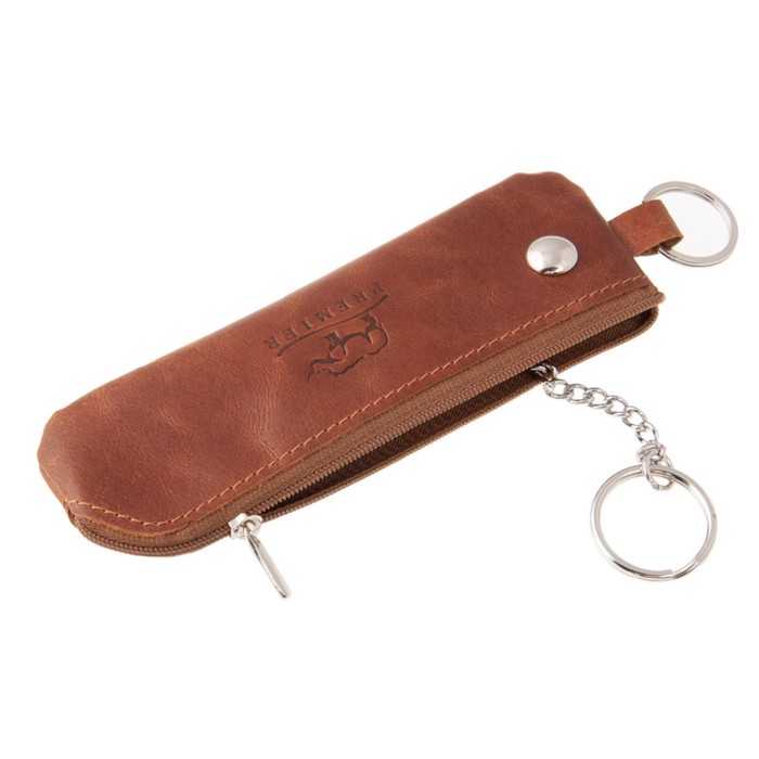 Ключница на молнии, цвет коричневый