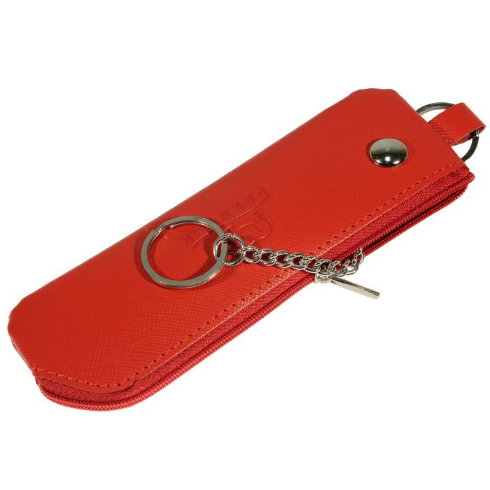 Ключница на молнии, цвет красный