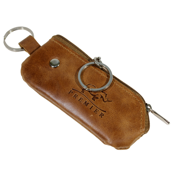 Ключница на молнии, цвет коричневый