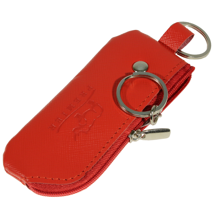 Ключница на молнии, цвет красный