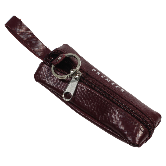 Ключница на молнии, цвет бордовый