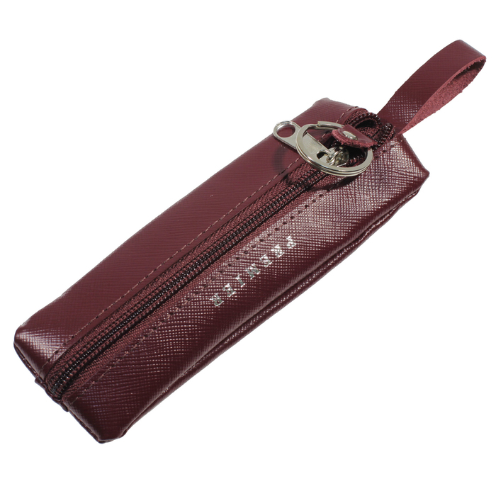 Ключница на молнии, цвет бордовый