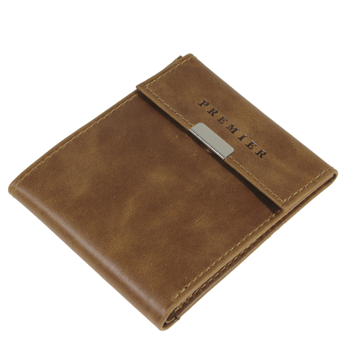 Кошелек мужской на клапане, натуральная кожа, цвет коричневый