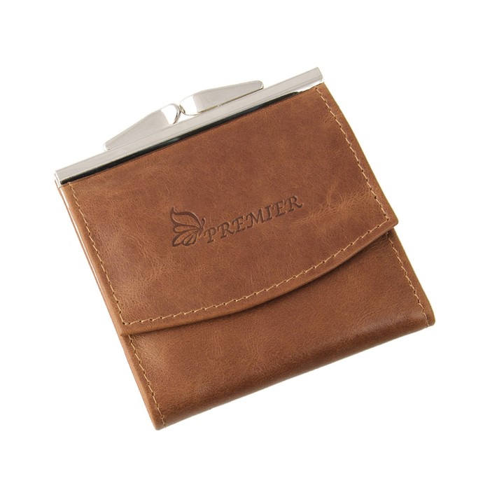 Кошелёк женский на фермуаре, 1 отдел для купюр, для монет, для кредитных карт, цвет коричневый