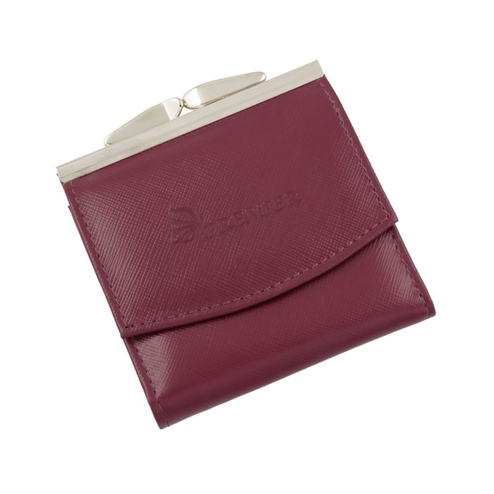 Кошелёк женский на фермуаре, 1 отдел для купюр, для монет, для карт, цвет бордовый