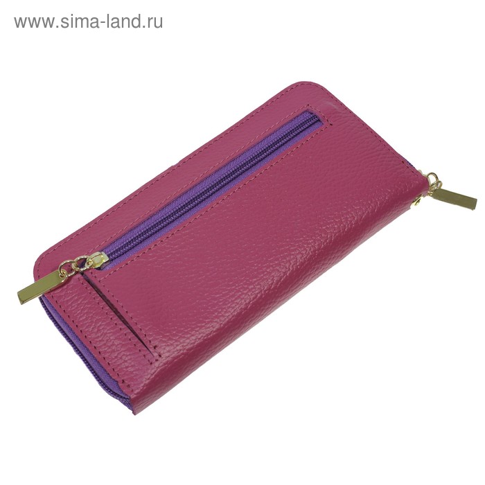 

Кошелёк женский на молнии, 2 отдела для купюр, для кредитных карт, цвет фиолетовый