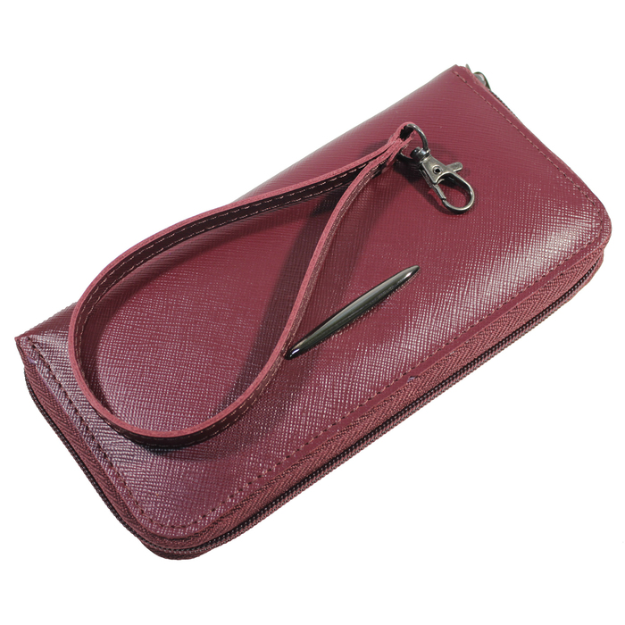 Кошелёк женский на молнии, 3 отдела для купюр, для кредитных карт,цвет бордовый