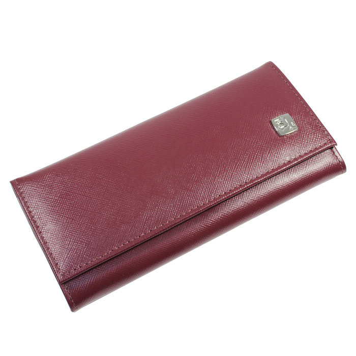 Кошелёк женский на кнопке, 2 отдела для купюр, для монет, для кредитных карт, цвет бордовый
