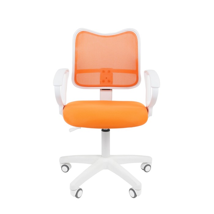 Офисное кресло Chairman 450 LT, белый пластик, ткань оранжевая