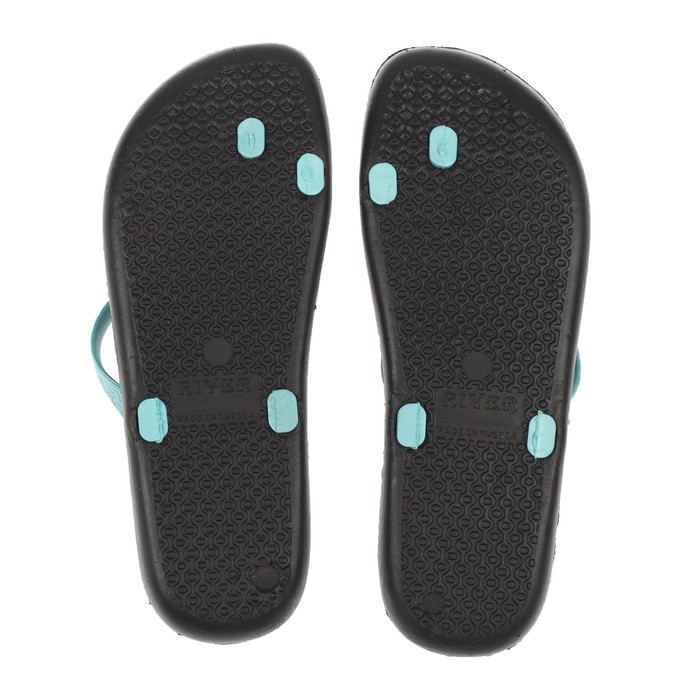 Сланцы женские River арт. 016 (чёрный/голубой) (р. 37)
