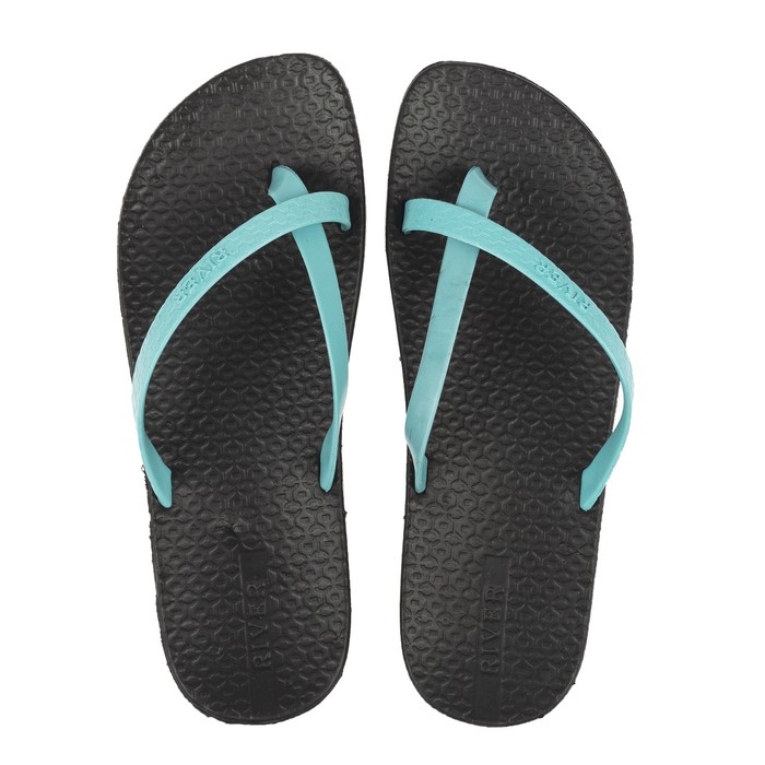 Сланцы женские River арт. 016 (чёрный/голубой) (р. 38)