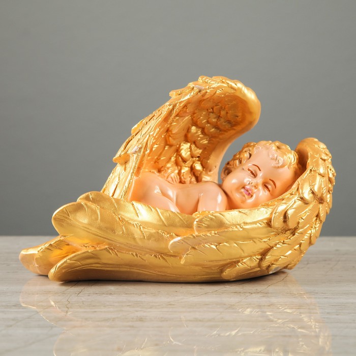 Статуэтка "Ангел в крыле", средняя, цветная