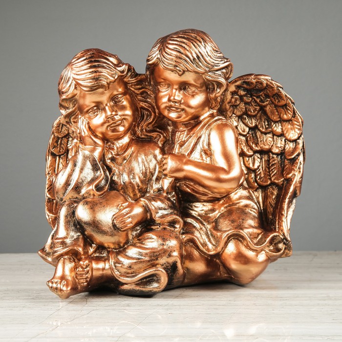 Статуэтка "Пара на сердце с сердцем" бронза