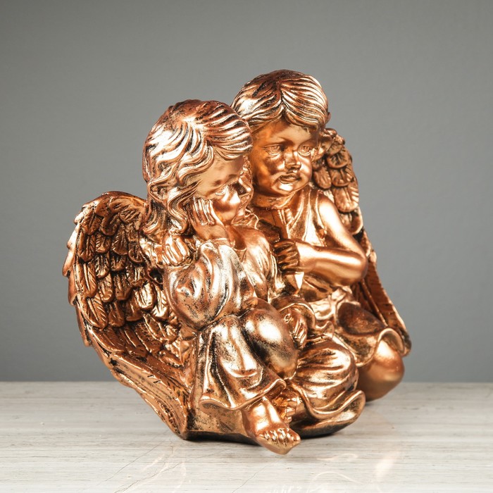 Статуэтка "Пара на сердце с сердцем" бронза