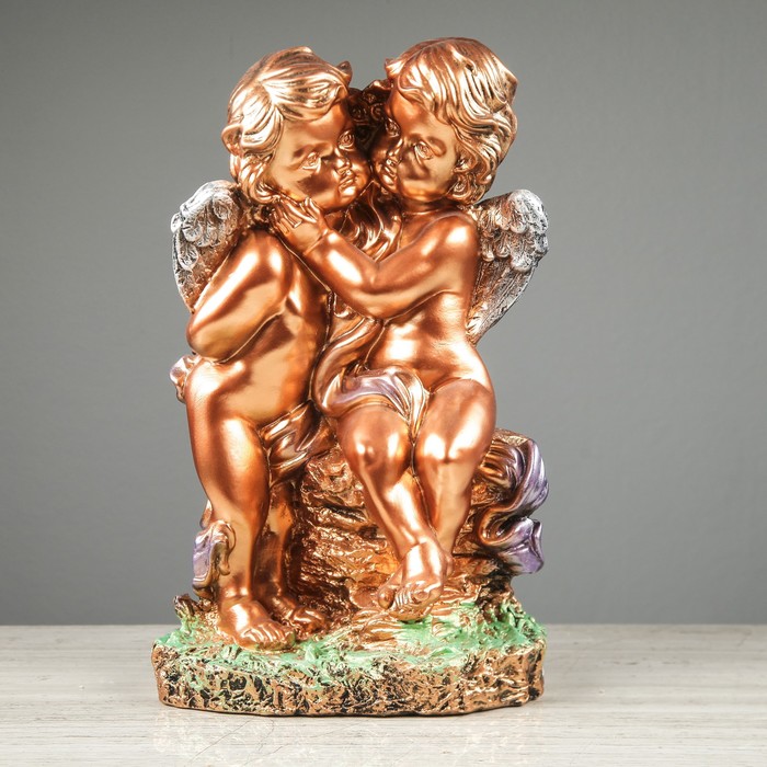 Статуэтка "Пара на камне", бронза цветная, микс