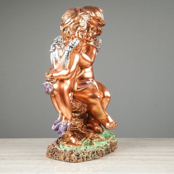 Статуэтка "Пара на камне", бронза цветная, микс