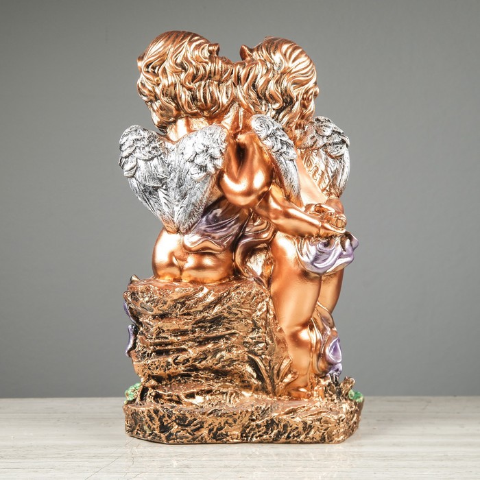 Статуэтка "Пара на камне", бронза цветная, микс