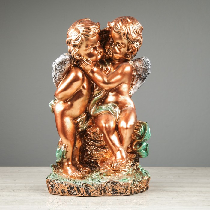 Статуэтка "Пара на камне", бронза цветная, микс