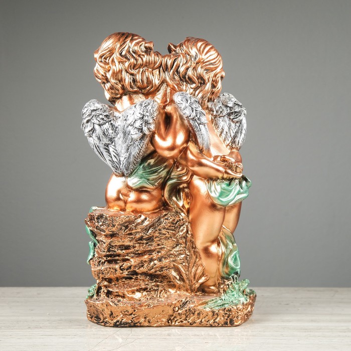 Статуэтка "Пара на камне", бронза цветная, микс