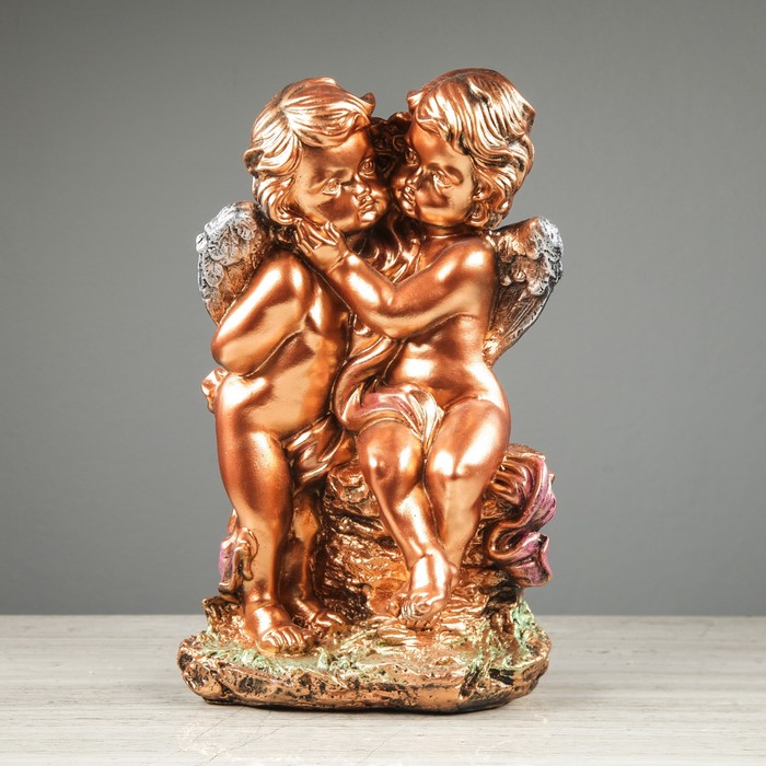 Статуэтка "Пара на камне", бронза цветная, микс