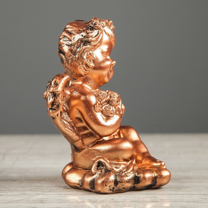 Статуэтка "Ангел Юля с букетом" бронза