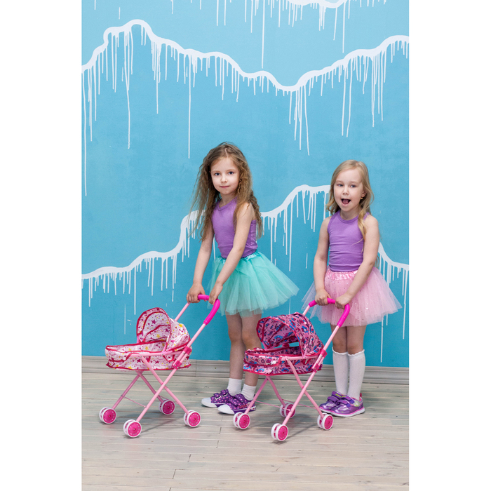 Коляска универсальная из атласа «Кошечка», металлический каркас