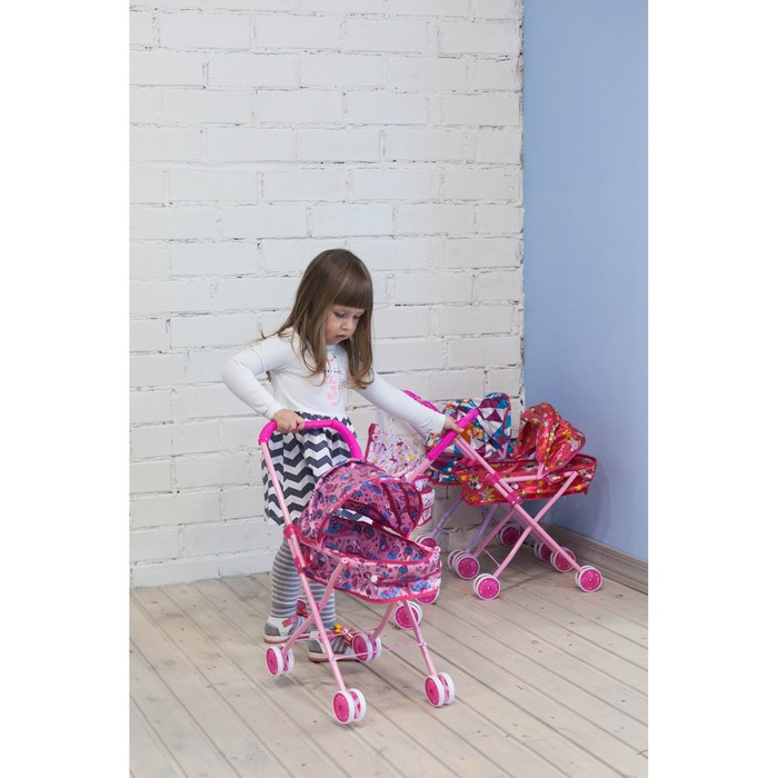 Коляска универсальная «Сладкоежка» из атласа, металлический каркас