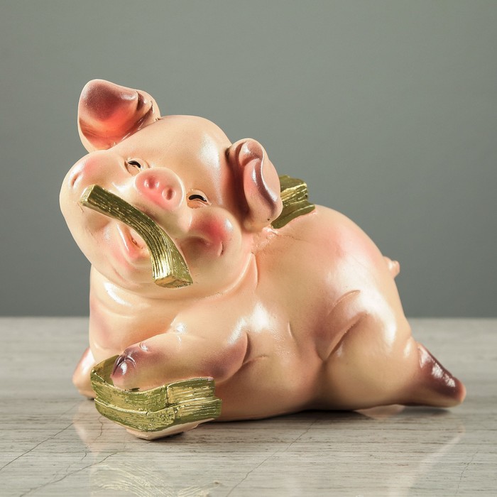 Копилка "Свинья с деньгами во рту"