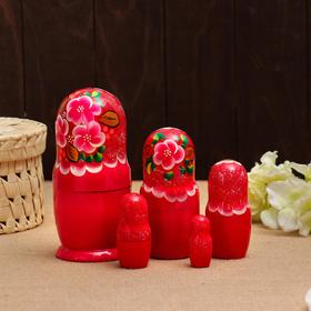 

Матрёшка «Фиалки», бордовое платье, 5 кукольная, микс, 18 см