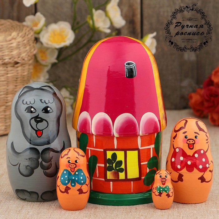 Кукольный театр «3 поросёнка», 5 кукольный, 16 см