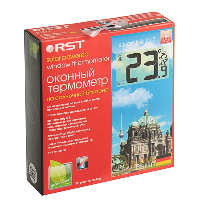 Термометр RST 01377, оконный, на солнечной батарее