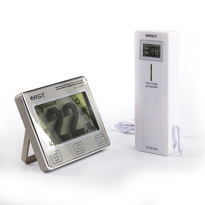 Термометр RST 02780, цифровой, радио-датчик, точечно-матричный дисплей, бежевый