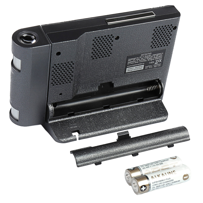 Часы RST 32765, проекционные, дом/улица, цвет темный графит