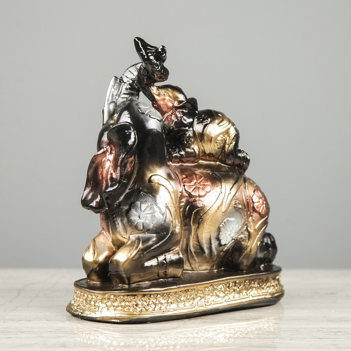 Сувенир "Слоны семья" малая чёрная