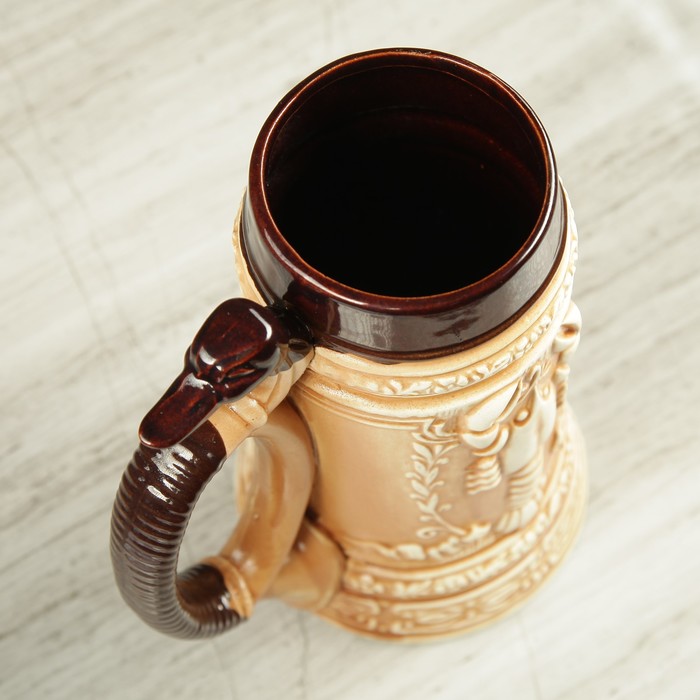 Кружка для пива 1 л, "Рак", шамот