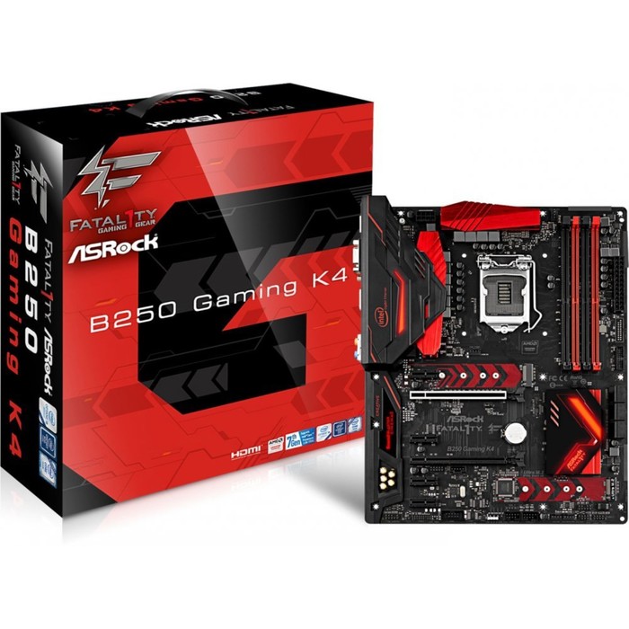 Материнская плата Asrock B250 GAMING K4, Soc-1151, Intel B250, 4xDDR4, ATX, Ret