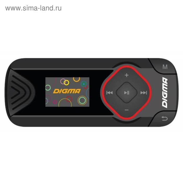 Плеер Flash Digma R3, 8 Гб, 0.8, FM, micro SD, micro SDHC,clip, черный