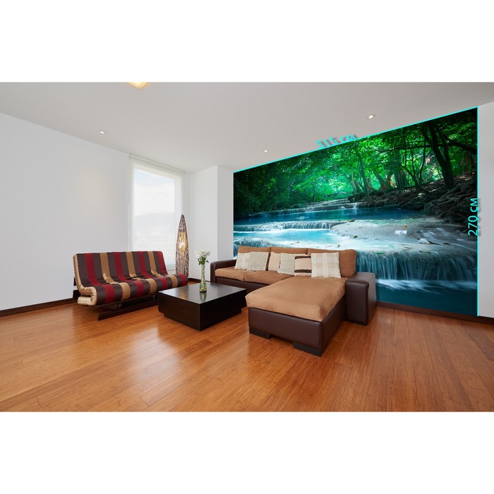 Фотообои «Бирюзовый водопад» (из 3-х листов), 3,0х3,15 м