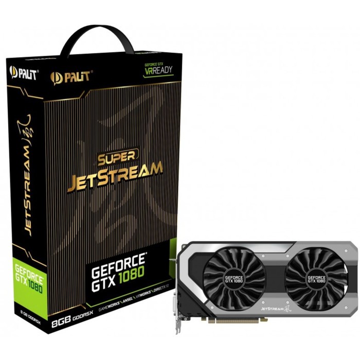 Видеокарта Palit GeForce GTX 1080 Super Jetstream 8G,256bit,GDDR5X,1708/10000,Ret