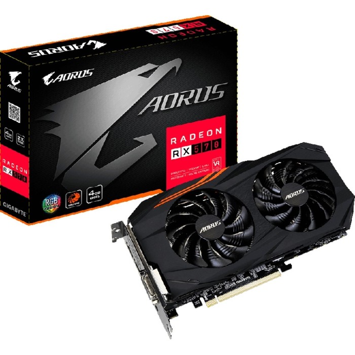 Видеокарта Gigabyte AMD Radeon RX 570 (GV-RX570AORUS-4GD) 4G,256bit,GDDR5,1280/7000