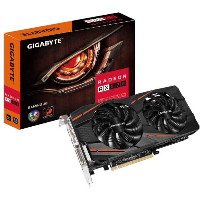 Видеокарта Gigabyte AMD Radeon RX 570 (GV-RX570GAMING-4GD-MI)4G,256bit,GDDR5,1244/7000