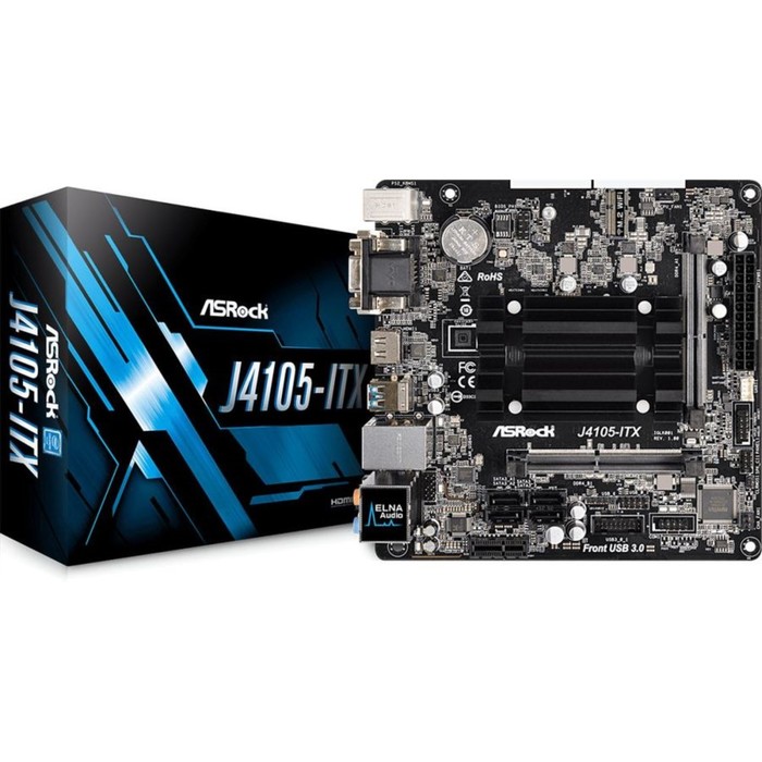 Материнская плата Asrock J4105-ITX, 2xDDR4, mini-ITX, Ret