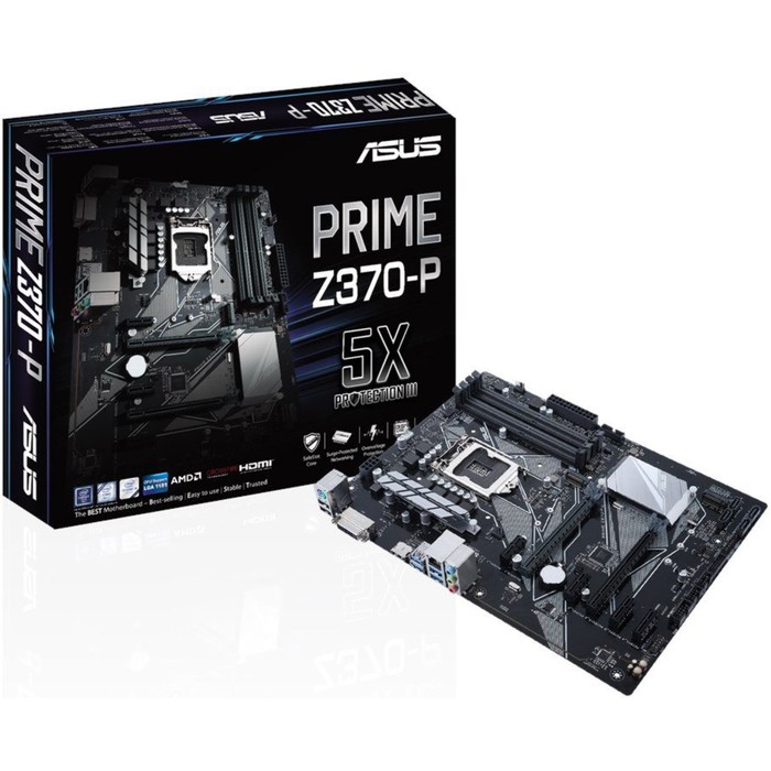 Материнская плата Asus PRIME Z370-P, Soc-1151, Intel Z370, 4xDDR4, ATX, Ret