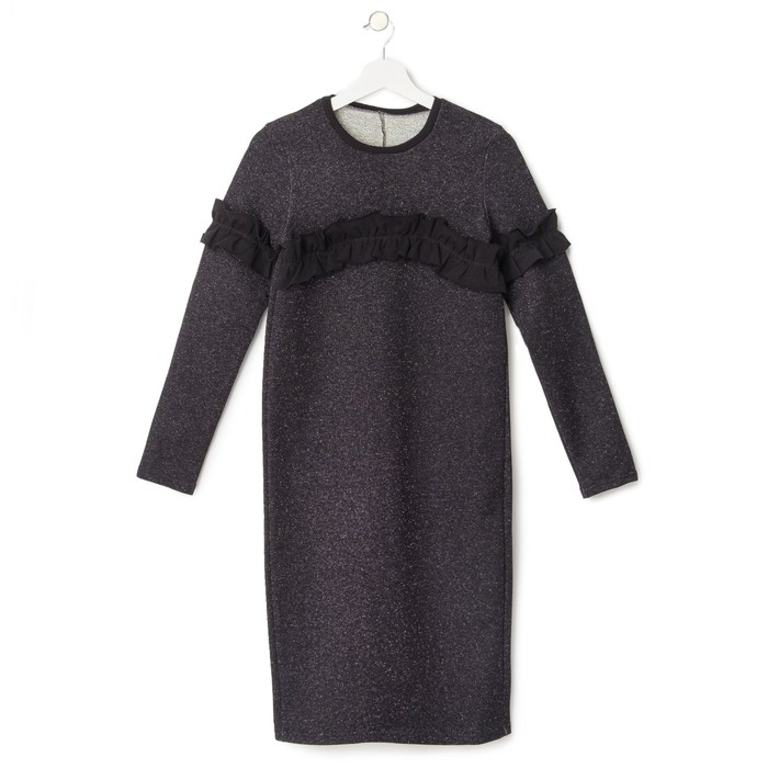 Платье женское KAFTAN с рюшей, р-р 48-50, чёрный